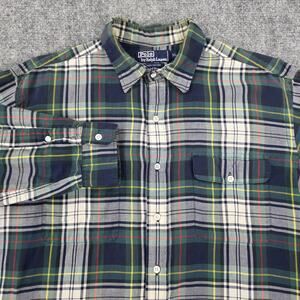 Polo Ralph Lauren Shirt Mens XL Plaid Button Up Classic 2 Pocket Casual Preppy